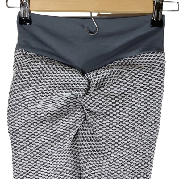 Tik Tok Leggings Butt Scrunch Leggings Gray Waffle Weave Super Stretchy Small - Picture 8 of 13
